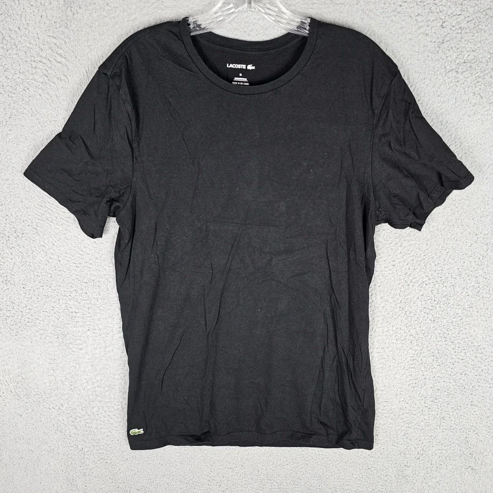 Lacoste T-Shirt Mens XL Black TH3321 Underwear Collection Logo